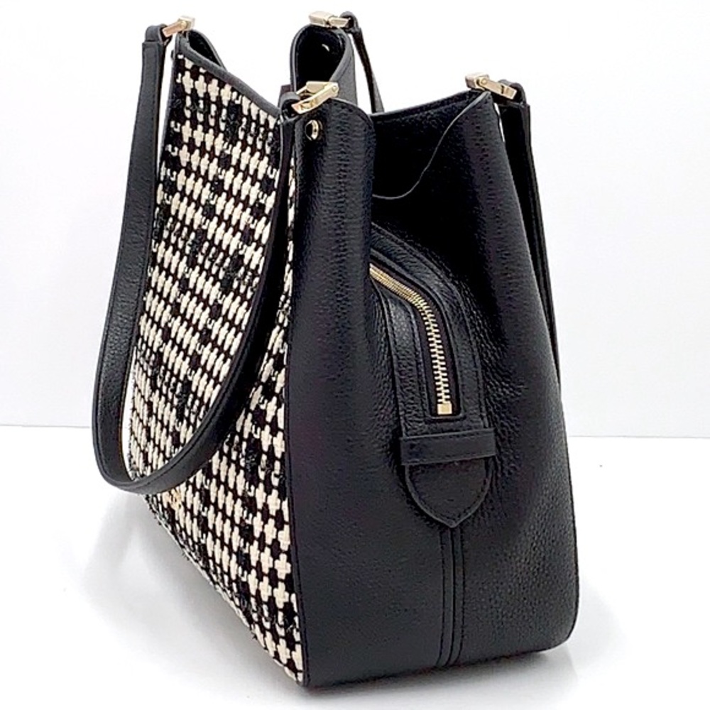 Kate Spade Leila Tweed Medium Triple Compartment Shoulder Bag Tote - Picture 6 of 16